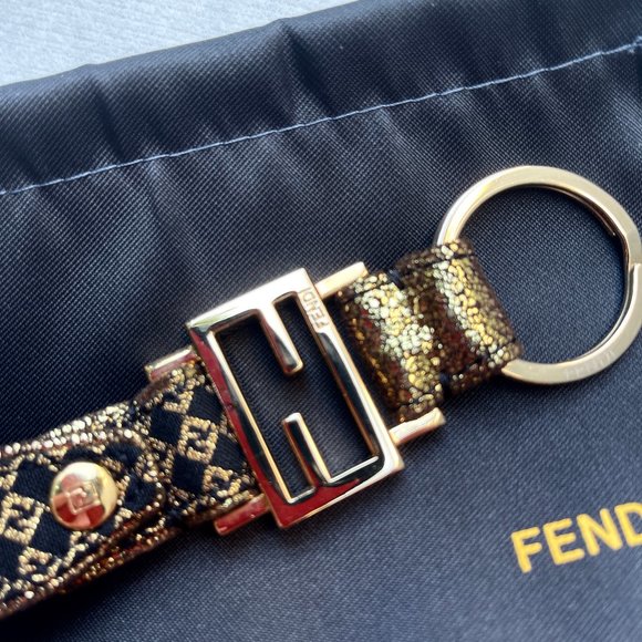 Auth Fendi Gold Metallic Micro Zucchino key charm - Picture 4 of 14